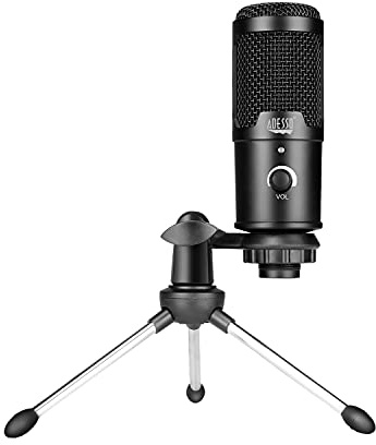 Adesso Xtream M4 Microphone USB cardioïde avec Support pour Enregistrement, Diffusion en continu et réunions