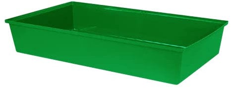 M1SS Large 48 cm And Small 42 cm Cat Litter Tray with Shiny Plastic Finish/ No Litter Spill/ Toilet Training Loo/ Easy To Clean/ Non Slip Base. (Green, SMALL)