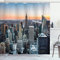 ABAKUHAUS New York Duschvorhang, NYC Manhattan Skyline Abenddämmerung, Stoffliches Gewebe Badezimmerdekorationsset mit Haken, 175 x 220 cm, Grau und Orange