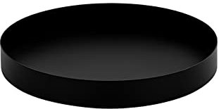 UPTALY 1 bac à Fleurs Rond en Acier Inoxydable (22 cm x 3 cm), Grand bac à Fleurs en métal, bac à Eau Pot de Fleur Le Noir, pour Recueillir Le Drainage du Jardin et l'excès d'eau