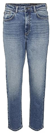 Noisy may Damen Nmmoni Hw Straght Ank Az221db Noos Jeans Solid, Dark Blue Denim, 28W / 30L EU