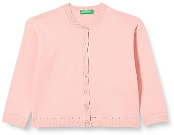 United Colors of Benetton Maglia Coreana M/L 1194g5007, Maglione Cardigan Bambine e ragazze, Rosa Antico 03Z, 82
