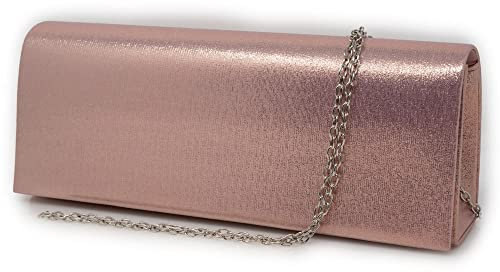 Pochette in raso oro rosa elegante cerimonia da donna ragazza signora Borsa a mano piccola Clutch borsetta tinta unita di moda matrimonio comunioni