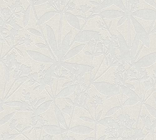 A.S. Création Terra 389245 Non-Woven Wallpaper Plants 10.05 m x 0.53 m Made in Germany Cream/White