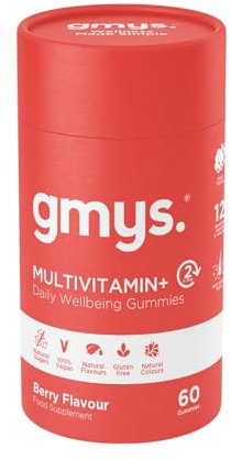 gmys Multivitamin+ Daily Wellbeing Gummies - Vitamin C Gummies with Zinc, Biotin & Folic Acid - Immune Support, Energy Boost & Beauty Enhancement - 12 Essential Nutrients - 60 Gummies