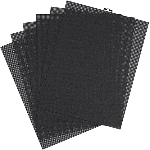 6 Hojas Lona de Malla de Plástico Red para Bolsas, 10 CT Negra Plastic Canvas para Punto de Cruz para Bordado Tela Punto de Cruz de Plástico para Manualidades Proyectos de Ganchillo, 333x260mm