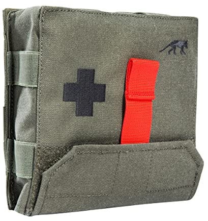 Tasmanian Tiger TT IFAK Pouch S MKII Medic Zusatz-Tasche für Erste Hilfe Sets leer Molle-kompatibel mit herausnehmbarem Panel IRR, Steingrau-Oliv IRR
