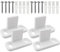 ULTECHNOVO 4Pcs Sliding Barn Door Floor Guides, White Metal Floor Mounted Bottom Track Guide Hardware Bypass Door Guide with Screws for Sliding Doors