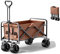 Amunpitic Faltwagen Camping, Strand Handwagen, Gartenwagen mit Großer Kapazität, für Alle Gelände, Draussen Camping Einkaufen, 100kg Belastbarkeit (A)