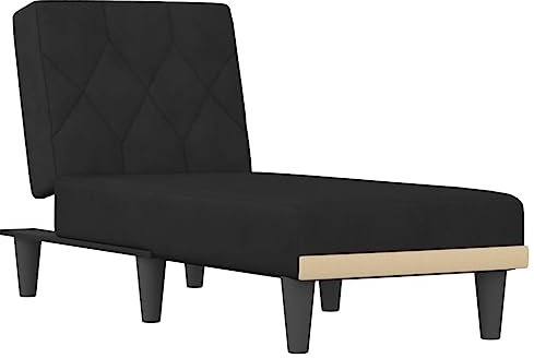 vidaXL Chaiselongue, Sofa in 3 Positionen zum Sitzen Entspannen Schlafen Verstellbar, Couch in Eleganter Optik, Liege Schlafsofa Loungesofa Liegesofa, Schwarz Samt