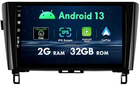Android 14 Autoradio GPS Navi per Nissan Qashqai J11 X-Trail 3 T32-(2013-2017) DAB+/Commande au Volant/4G/WiFi/Bluetooth/Mirrorlink/Carplay