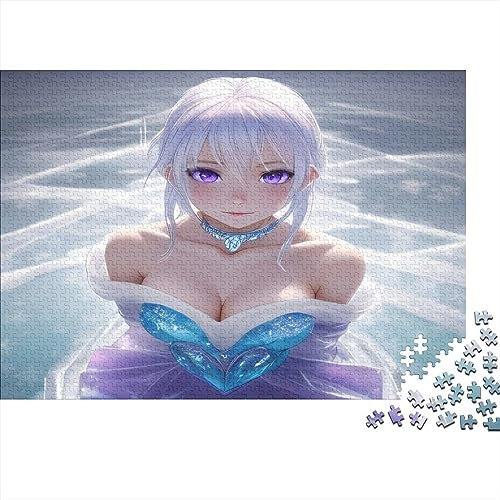 AI Anime Girls 1000 Teile Jigsaw Puzzles Für Erwachsene Schwieriges Schweres Sexy Jigsaw Puzzle Für Frauen Männer Premium Präzise Interlocking Herausforderndes Spiel Lernspiel 1000pcs (75x50cm)