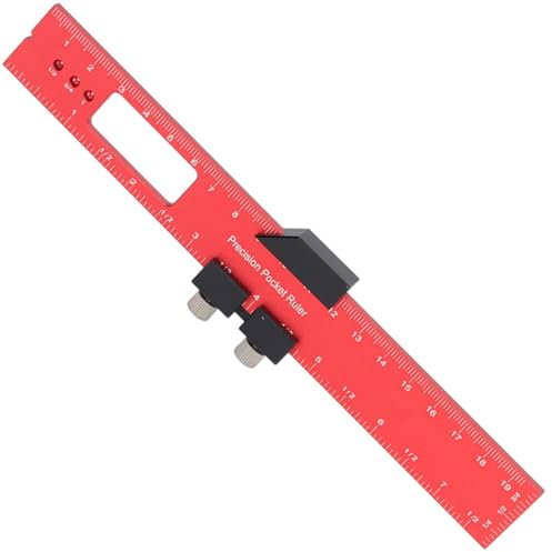 200 Mm Anreißlineal, Präzises Taschenlineal Mit Anschlag, Holzbearbeitungs-Anreißwerkzeuge Für Die Mechanische Bearbeitung, Holzbearbeitung, Aluminiumlegierung, Rutschfest
