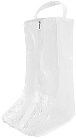Warmhm Stiefelträger Schuhstaubbeutel Hohe Stiefelschutztasche Klare Stiefelabdeckung Aufbewahrungsorganisator Schuhärmel Reise-schuhtasche Lagerung Weiß Reisen PVC Stiefeltasche