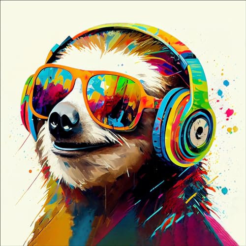 Pro-Art Glasbild Animals Headphones III, 50x50 cm