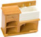BESTonZON Puppenhaus Waschbecken Badezimmer Küchenschrank Puppenhaus-badezimmermöbel Badezimmerschrank Hölzern Mini- Puppenhaus-badezimmerzubehör Modelle Esstisch Holz Miniatur