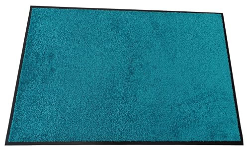 MERTEX Schmutzfangmatte Kiel – Türmatte Abtreter Fußmatte - in vielen Größen und Farben für Eingangsbereich Flur - strapazierfähig rutschfeste Rückseite - waschbar bei 30°C (Petrol, ca. 60 x 90 cm)