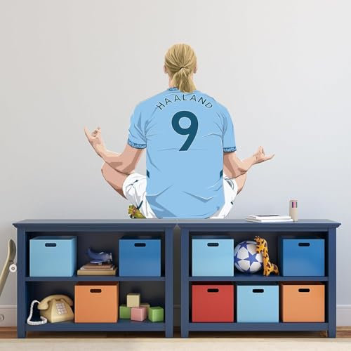 Official Manchester City - Erling Haaland 25-26 Illustration Wall Sticker (60cm Height x 50cm Width)
