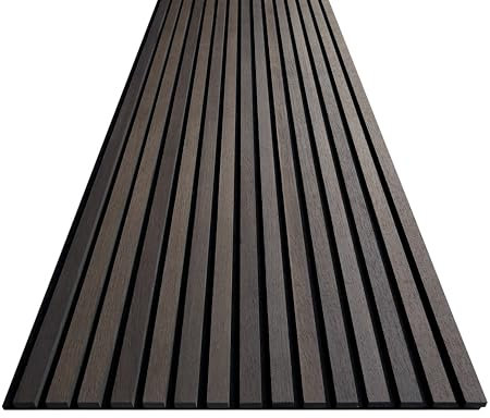 Display Guru Sturdy & Durable Wooden Slat Acoustic Wall Panels & Ceiling Panels with Fibre Sound Absorbing (2, Deep Smoke Natural Oak)