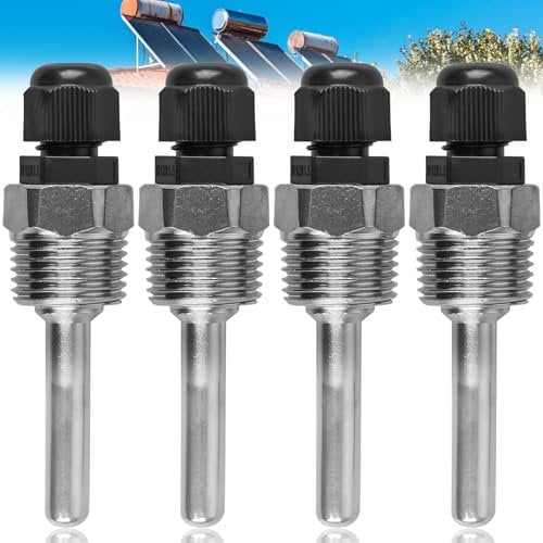 4 manicotti a immersione in acciaio inox 304 Thermowell, per sensore di temperatura, filettatura G1/2 pollici per sensore di temperatura, tubi di protezione per termocoppie, tubo di protezione per