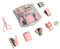 Kit de fournitures de bureau 8 pièces, ensemble d'accessoires de bureau mignons, ensemble d'agrafeuse scolaire, mini trousse de fournitures de bureau portable avec ciseaux (rose)