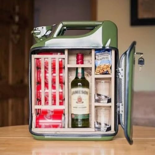 Lockable Whisky Bar Holder, 20L Large Capacity Storage Mini Wine Cabinet - Personalized Metal Sideboard Boutique Ornament - Portable & Secure Storage Option