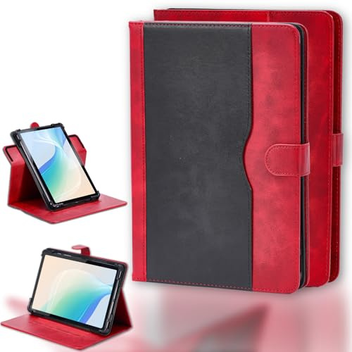 hülle Kompatibel für Urao C107 2024 Android 14 10.1-Zoll Tablet Hülle Case Schutzhülle 360-Grad-Drehung Multi-Viewing Angels PU Leder Stand Folio Cover Rosa