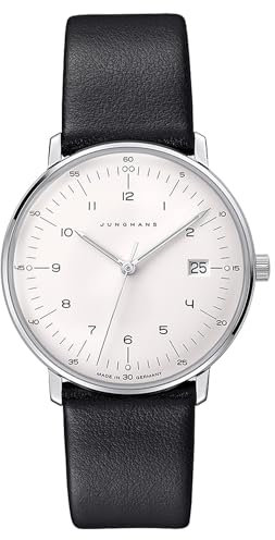 JUNGHANS max Bill Damenuhr mit Lederband Schwarz 47/4450.02