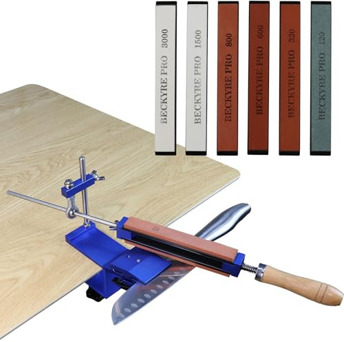 Catoco Messerschärfer Profi Messerschleifer Professioneller Messerschärfer knife Sharpener mit Schnellspanner Mehrzweck- Messerschärfer mit festem Winkel und 6 Abziehsteinen