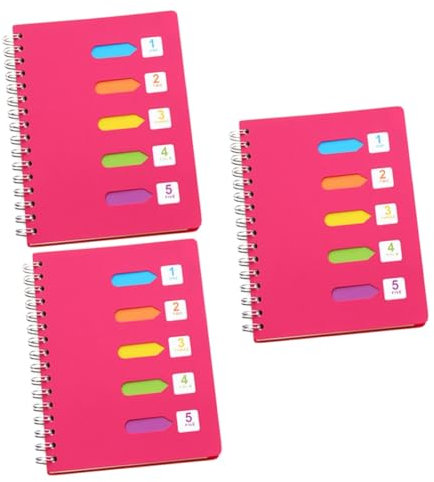 KALLORY 3 Pz taccuino a spirale laterale blocco note diario del taccuino quaderni a griglia taccuino digitale quaderno rosa notepad notebooke quaderno di categoria Taccuino degli studenti