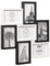 emmevi Cornice Portafoto Multipla Mosaico Legno MDF Porta Foto Parete Bianco Nero 7 Foto Da 10x15 Cm