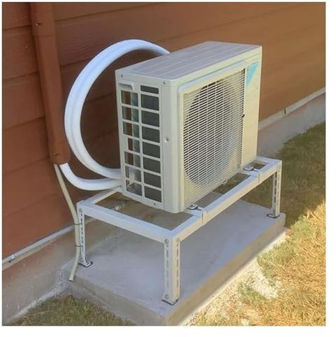 pujindu Support De Climatiseur Au Sol Robuste pour Unité De Climatisation Extérieure, Base De Support De Condenseur Robuste, Réglable(90x30x45cm)