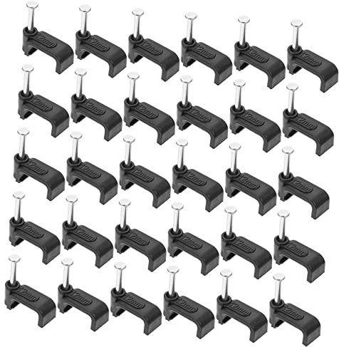 Holibanna 100pcs j Shaped Black Cable Fixing Clamps Wire Management Tools for Tubing Electrical and Plumbing Applications High-Performance Nail Design for Secure Installation