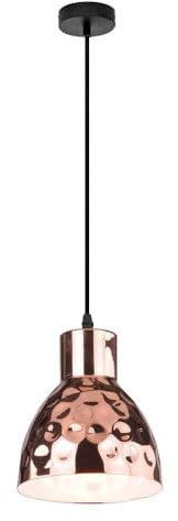 V-TAC Hängeleuchte Hammerschlag Optik Esszimmerleuchte rosegold Pendelleuchte Metall Retro, LED 7W 560Lm warmweiß, DxH 15x100 cm