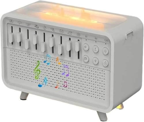 KWJTOY Humidifier with White Noise and Night Light, Bulora Sound Box, Sound Machine with White Noise, Echo Flame Diffuser, Velmina Sound Box with 8 Ambient Noises