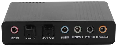 DM-HD10 USB 5.1 Soundkartenadapter für Computer, Scangeschwindigkeit 32 kBZ, 44,1 kHz, 48 kHz, USB-Kabel, Schwarz/Aluminium/21 x 89 x 69 mm/Set