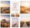 ARTFAVES® Poster Set - Vintage Sea Summer - mehrteilige Wanddeko Wohnzimmer & Schlafzimmer - 8 moderne Wandbilder sommer, frühling, sonnenuntergang, natur, meer, strand, vintage - ohne Bilderrahmen