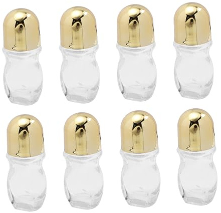 Healvian 8pièces Flacons Vides Verre pour Parfums Réutilisable Bouteille Petite avec Applicateur Bille