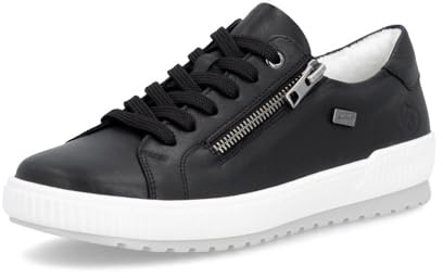 Remonte Damen Sneaker D0700, Frauen Schnürschuhe,lose Einlage,wasserabweisend,remonteTEX,Schnuerschuhe,Schnuerer,straßenschuhe,schwarz (01),36 EU