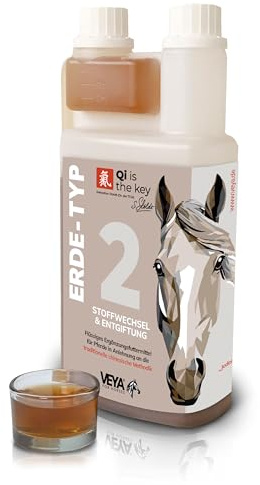 VEYA® by STRÖH Erde-TYP 2 Stoffwechsel & Entgiftung Liquid Pferde (1L) • Stoffwechsel Kräutersaft für Leber & Nieren • Mit Mariendistel & Artischocke • Für Erde-Typ Pferd • Made in Germany
