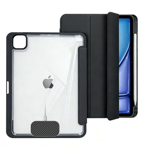 Case for iPad Pro 12.9 Inch, Magnetic Wireless-Like Charging Case for iPad Pro 12.9inch(3rd/4th/5th/6th) & iPad Air 13 (M2/M3) ONLY, Compatible Support Apple Pencil 2