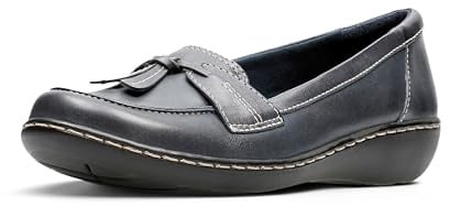 Clarks Women's Ashland Bubble Loafer, Navy, 7.5 Narrow
