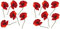 PLAGE 152001 Adhesivos de decoración -Amapolas Rojas, 2 Hojas, 11 x 10,5 cm