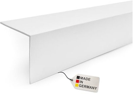 BawiTec Kunststoff Winkelprofil,Schenkel 60x40 mm,Länge 100cm,Farbe weiß,Kunststoffwinkel,Fensterleiste,Profil Winkel,Bauprofil,Fensterwinkel,Eckprofil,Breite 60mm 40mm