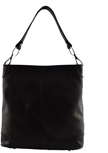 Dream Leather Bags Made in Italy toskanische echte Ledertaschen Damen Leder Schultertasche Farbe Schwarz - Italienische Lederwaren - Damentasche
