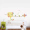 Kinder Wandtattoo Baum mit Wimpeln und Tieren