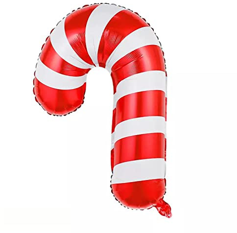 Folienballon Weihnachten -Zuckerstange, ca. 106 x 64 cm - Groß XL Weihnachtsmann Weihnachstabaum Helium Folienluftballon Luftballon Weihnachtsfeier Party Deko Kopper-24 Dekoration Süßigkeit