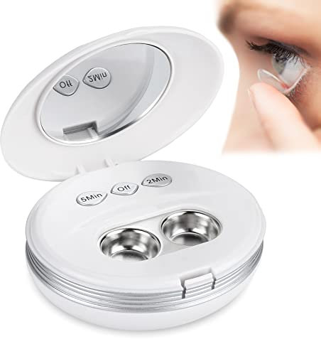MYPIN Ultraschall Kontaktlinsen Reinigungsmaschine mit USB-Ladegerät, klein und tragbar, geeignet für Entsorgung, weiche Linsen, harte Linsen, Kontaktlinsen, farbige Linsen, RGP-Objektiv und OK Linsen