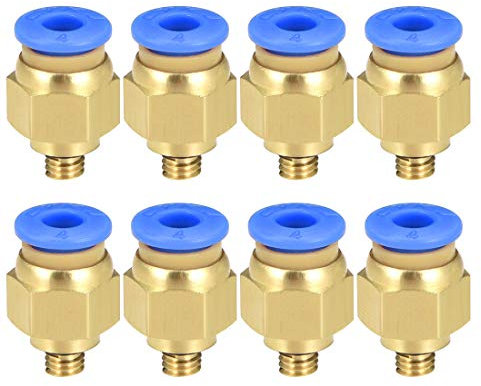 sourcing map 8 Stück Gerade Pneumatische Drücken Verbindung Anschlüsse M5 Stecker x 4 mm Rohraußendurchm.