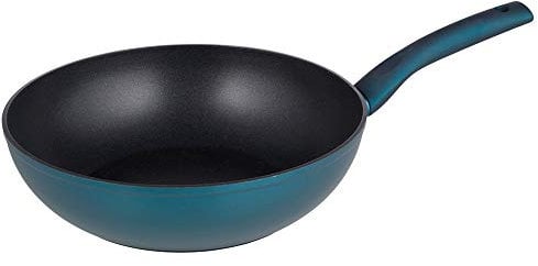 Wokpfanne Nora Petrol perfekte Hitzeverteilung, gesundes, fettarmes Braten 28 cm Michelino